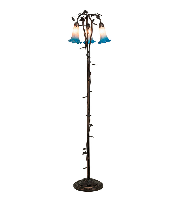 Meyda Tiffany Lighting 71882 Pink/Blue Three Light Floor Lamp Lamp Bronze / Dark