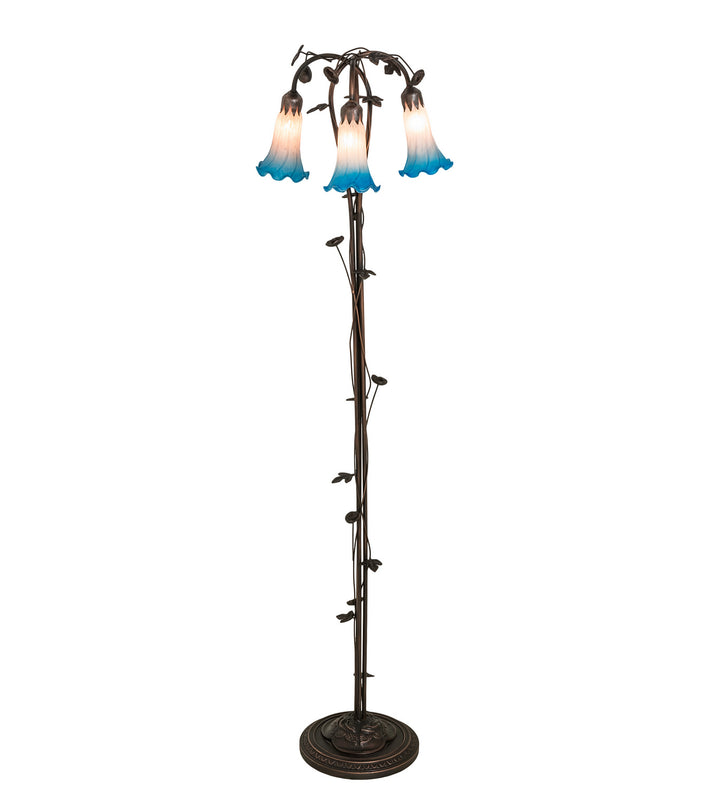 Meyda Tiffany Lighting 71882 Pink/Blue Three Light Floor Lamp Lamp Bronze / Dark