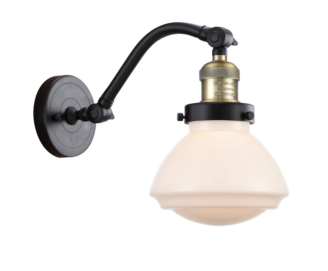 Innovations Franklin Restoration 515-1W-BAB-G321 Wall Sconce Light - Black Antique Brass