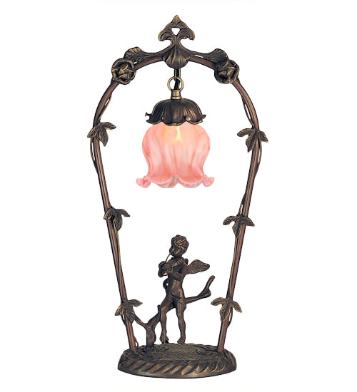 Meyda Tiffany Lighting 12592 Pink Cherub One Light Accent Lamp Lamp Bronze / Dark