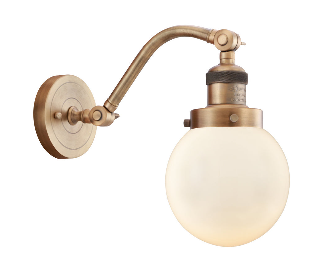 Innovations Franklin Restoration 515-1W-BB-G201-6 Wall Sconce Light - Brushed Brass
