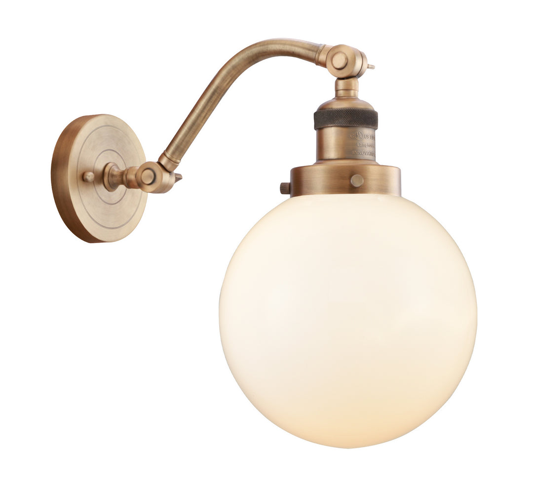 Innovations Franklin Restoration 515-1W-BB-G201-8 Wall Sconce Light - Brushed Brass