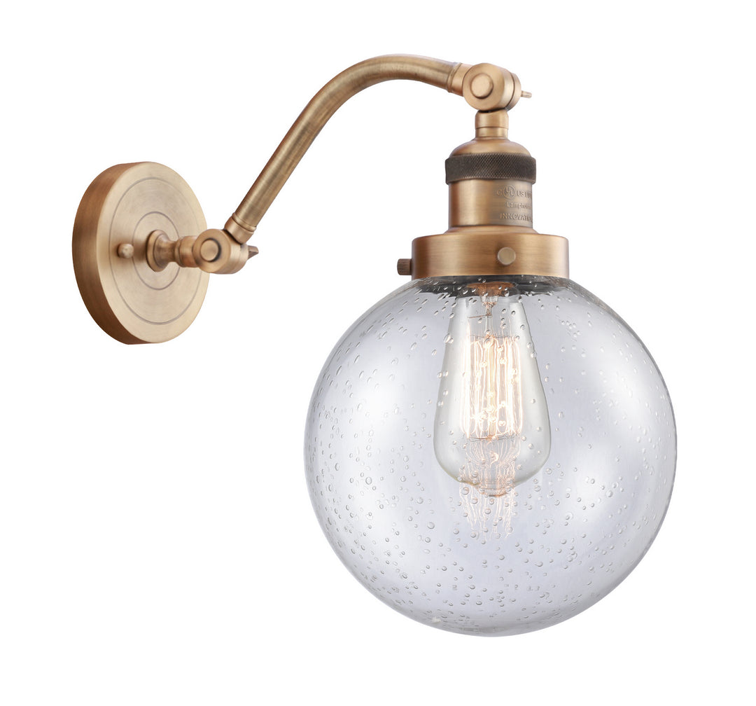 Innovations Franklin Restoration 515-1W-BB-G204-8 Wall Sconce Light - Brushed Brass