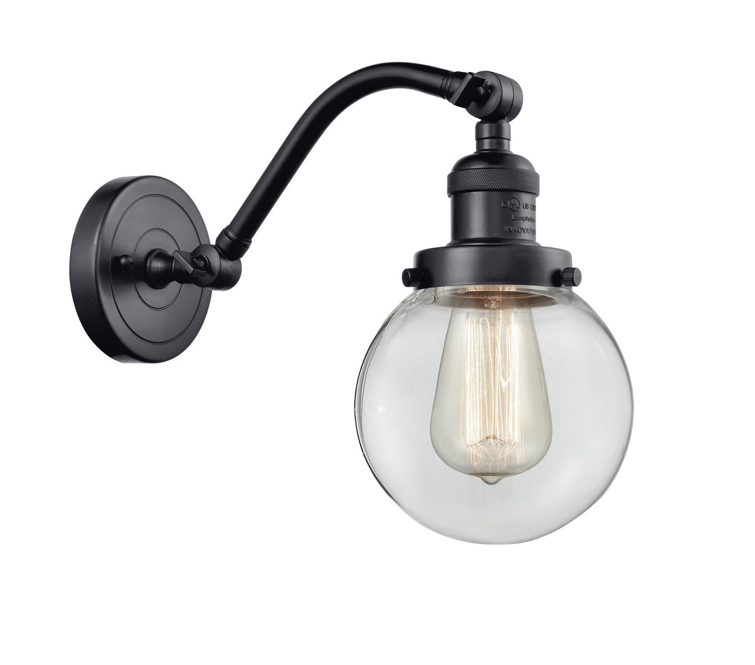 Innovations Franklin Restoration 515-1W-BK-G202-6 Wall Sconce Light - Matte Black