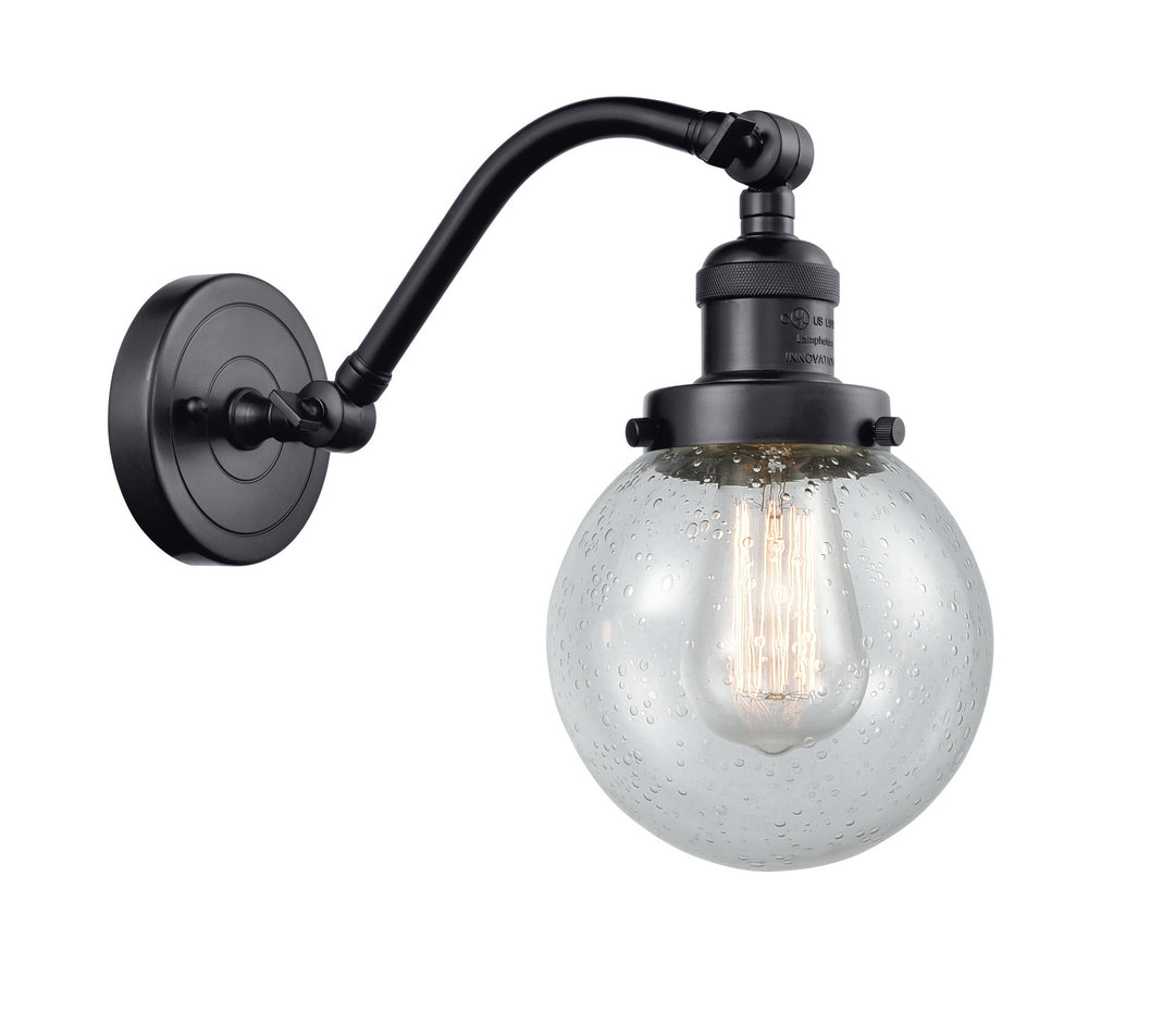 Innovations Franklin Restoration 515-1W-BK-G204-6 Wall Sconce Light - Matte Black