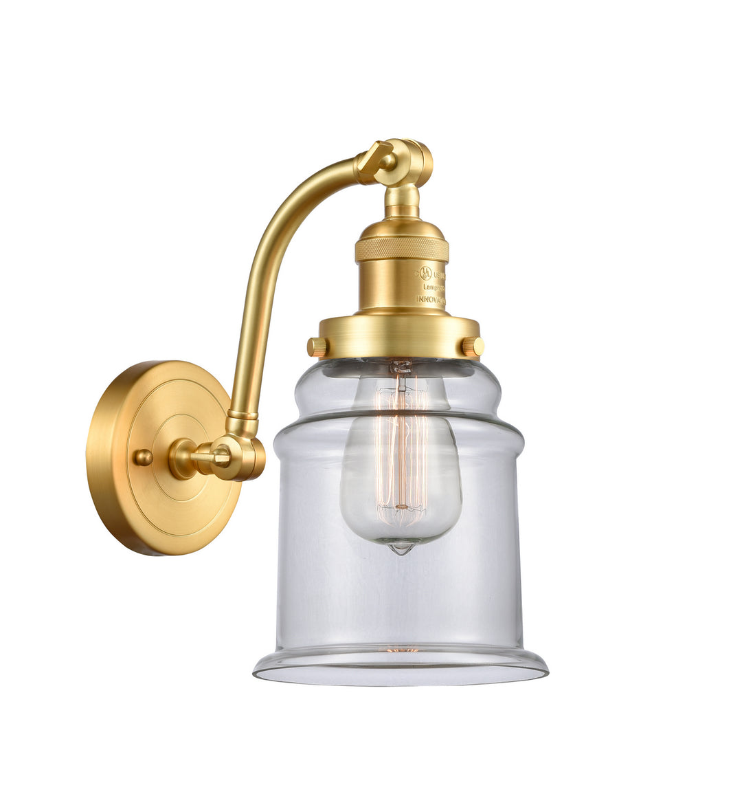 Innovations Franklin Restoration 515-1W-SG-G182 Wall Sconce Light - Satin Gold