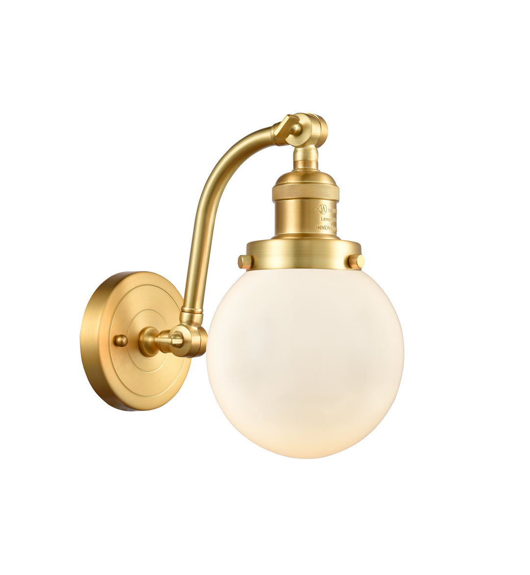 Innovations Franklin Restoration 515-1W-SG-G201-6 Wall Sconce Light - Satin Gold