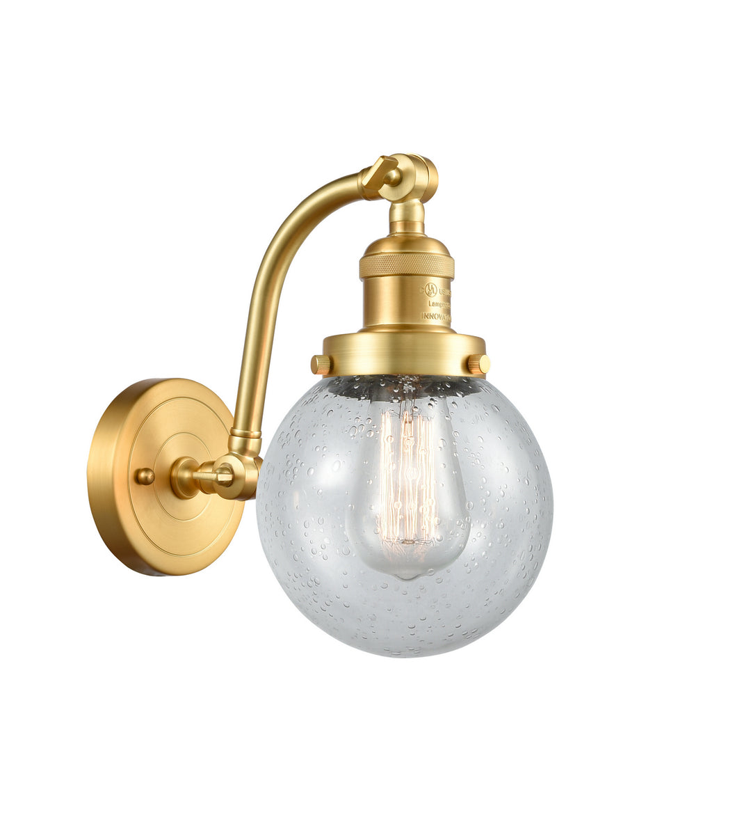 Innovations Franklin Restoration 515-1W-SG-G204-6 Wall Sconce Light - Satin Gold