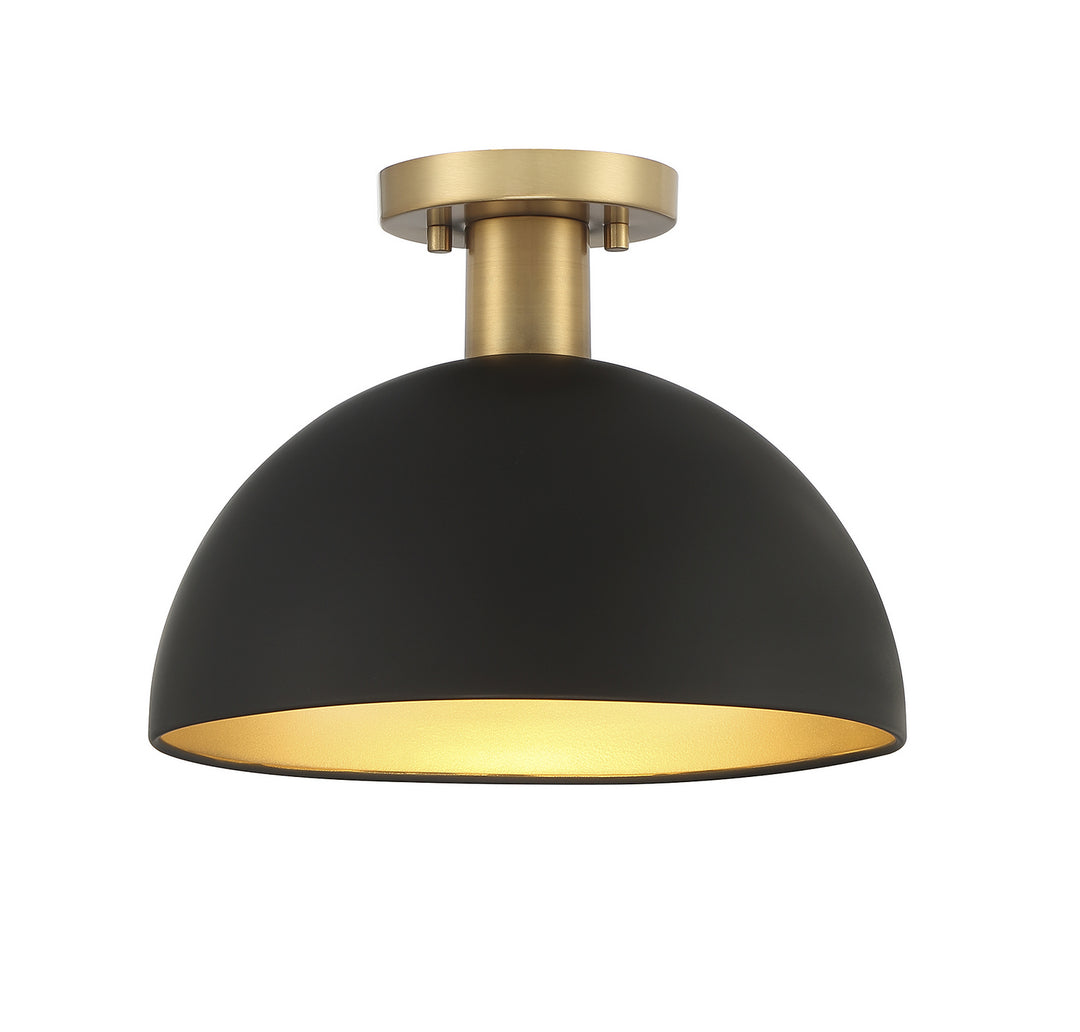 Meridian M60071MBKNB Ceiling Light - Matte Black with Natural Brass
