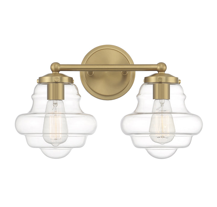 Meridian M80072NB Bath Vanity Light 17 in. wide - Natural Brass