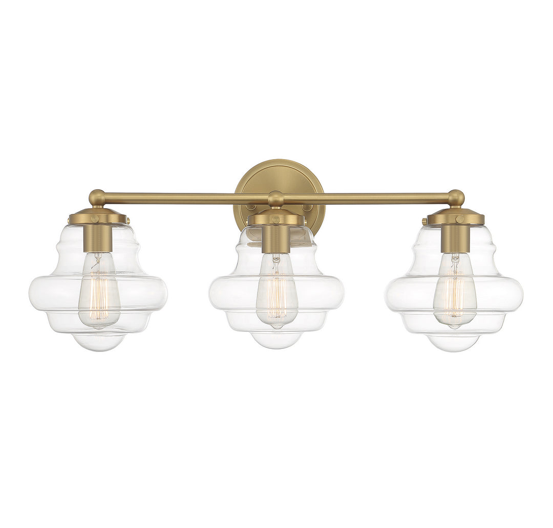 Meridian M80073NB Bath Vanity Light 26 in. wide - Natural Brass