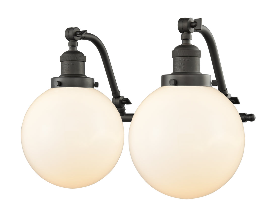 Innovations Franklin Restoration 515-2W-OB-G201-8-LED Bath Vanity Light 18 in. wide - Oil Rubbed Bronze