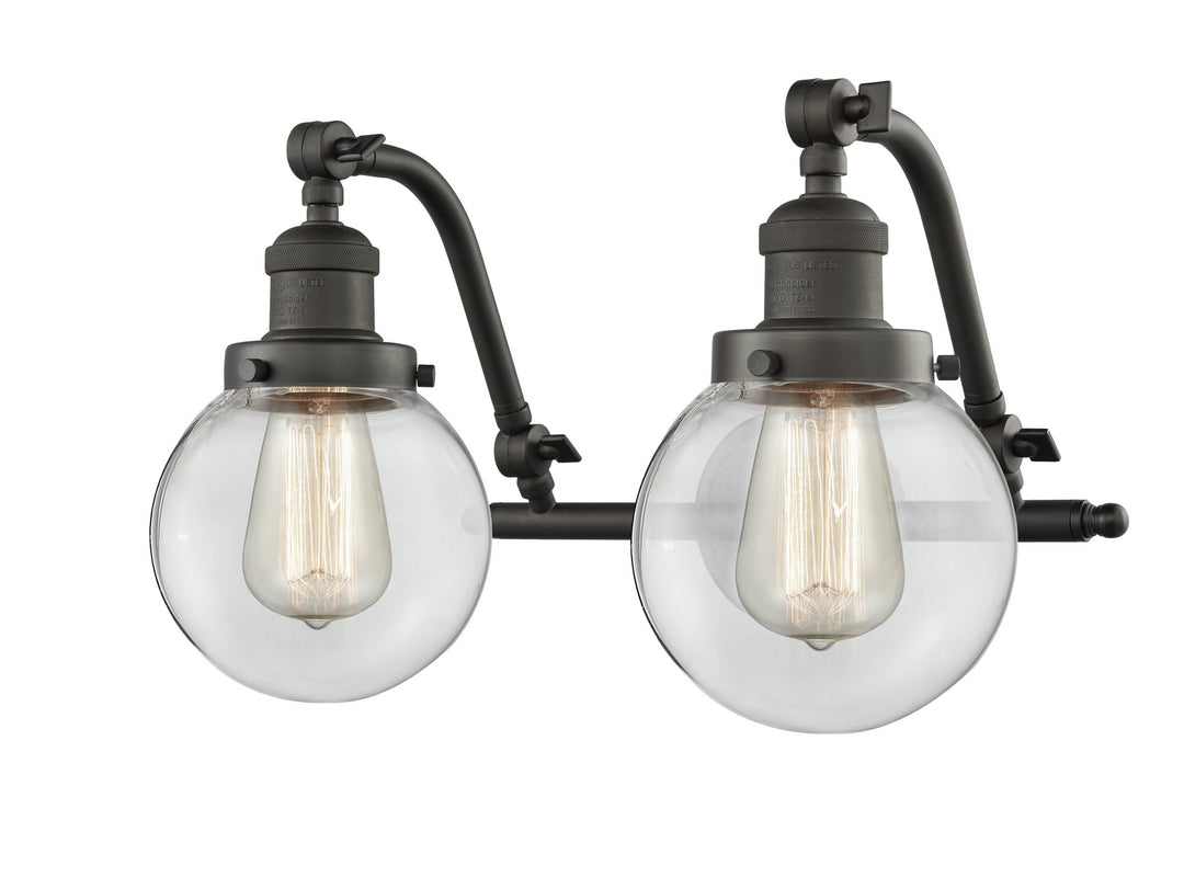 Innovations Franklin Restoration 515-2W-OB-G202-6-LED Bath Vanity Light 16 in. wide - Oil Rubbed Bronze