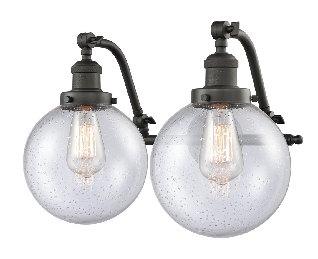 Innovations Franklin Restoration 515-2W-OB-G204-8-LED Bath Vanity Light 18 in. wide - Oil Rubbed Bronze