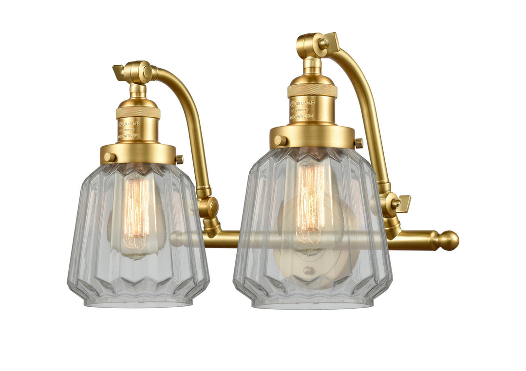 Innovations Franklin Restoration 515-2W-SG-G142 Bath Vanity Light 18 in. wide - Satin Gold