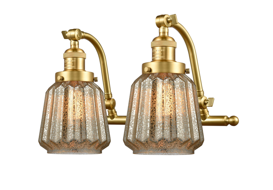 Innovations Franklin Restoration 515-2W-SG-G146 Bath Vanity Light 18 in. wide - Satin Gold