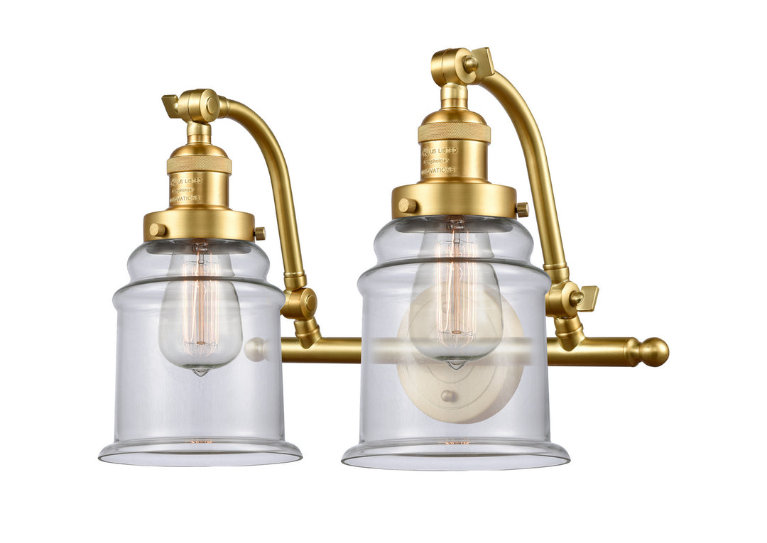 Innovations Franklin Restoration 515-2W-SG-G182 Bath Vanity Light 18 in. wide - Satin Gold