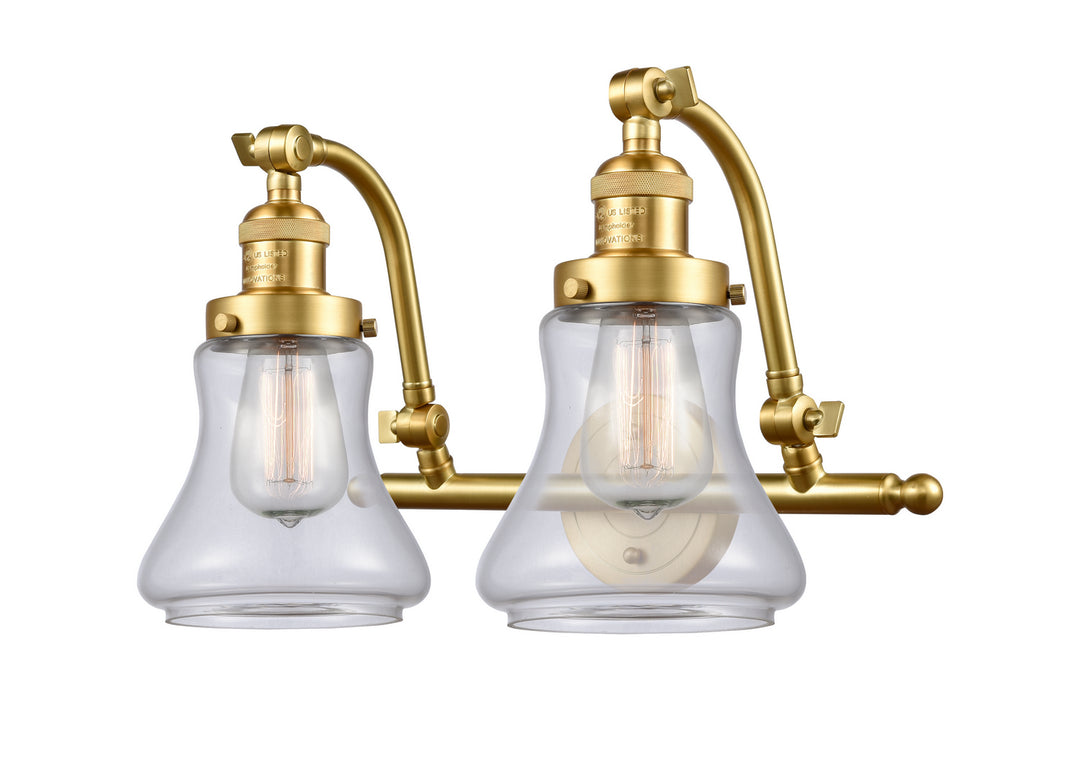 Innovations Franklin Restoration 515-2W-SG-G192 Bath Vanity Light 18 in. wide - Satin Gold