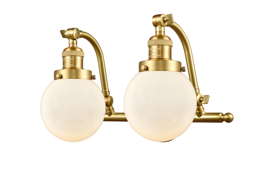 Innovations Franklin Restoration 515-2W-SG-G201-6-LED Bath Vanity Light 16 in. wide - Satin Gold