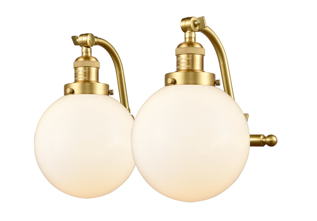 Innovations Franklin Restoration 515-2W-SG-G201-8-LED Bath Vanity Light 18 in. wide - Satin Gold