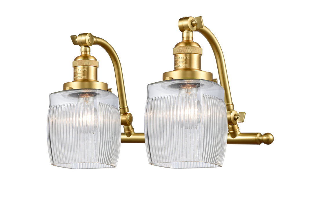 Innovations Franklin Restoration 515-2W-SG-G302 Bath Vanity Light 17 in. wide - Satin Gold