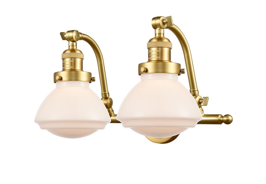 Innovations Franklin Restoration 515-2W-SG-G321 Bath Vanity Light 19 in. wide - Satin Gold