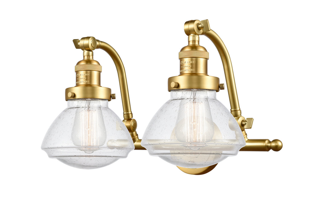 Innovations Franklin Restoration 515-2W-SG-G324 Bath Vanity Light 19 in. wide - Satin Gold