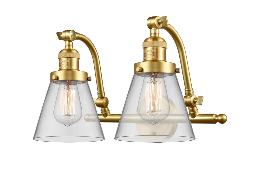 Innovations Franklin Restoration 515-2W-SG-G62 Bath Vanity Light 18 in. wide - Satin Gold