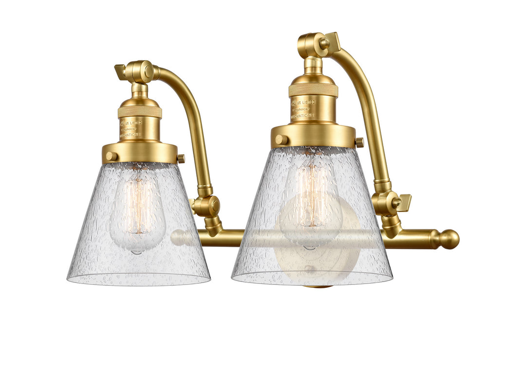 Innovations Franklin Restoration 515-2W-SG-G64 Bath Vanity Light 18 in. wide - Satin Gold