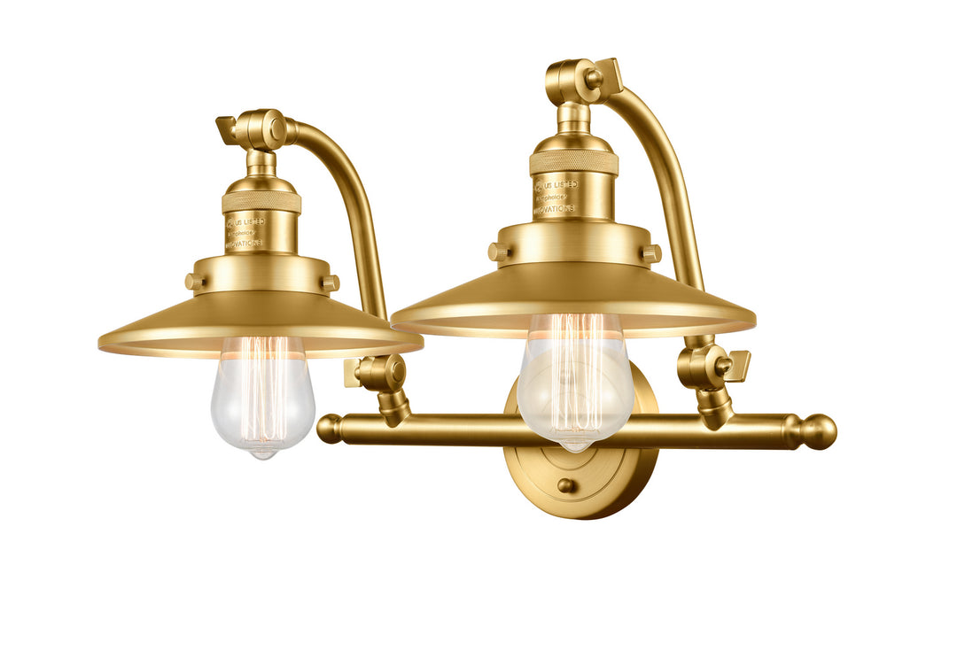 Innovations Franklin Restoration 515-2W-SG-M4-SG Bath Vanity Light 18 in. wide - Satin Gold