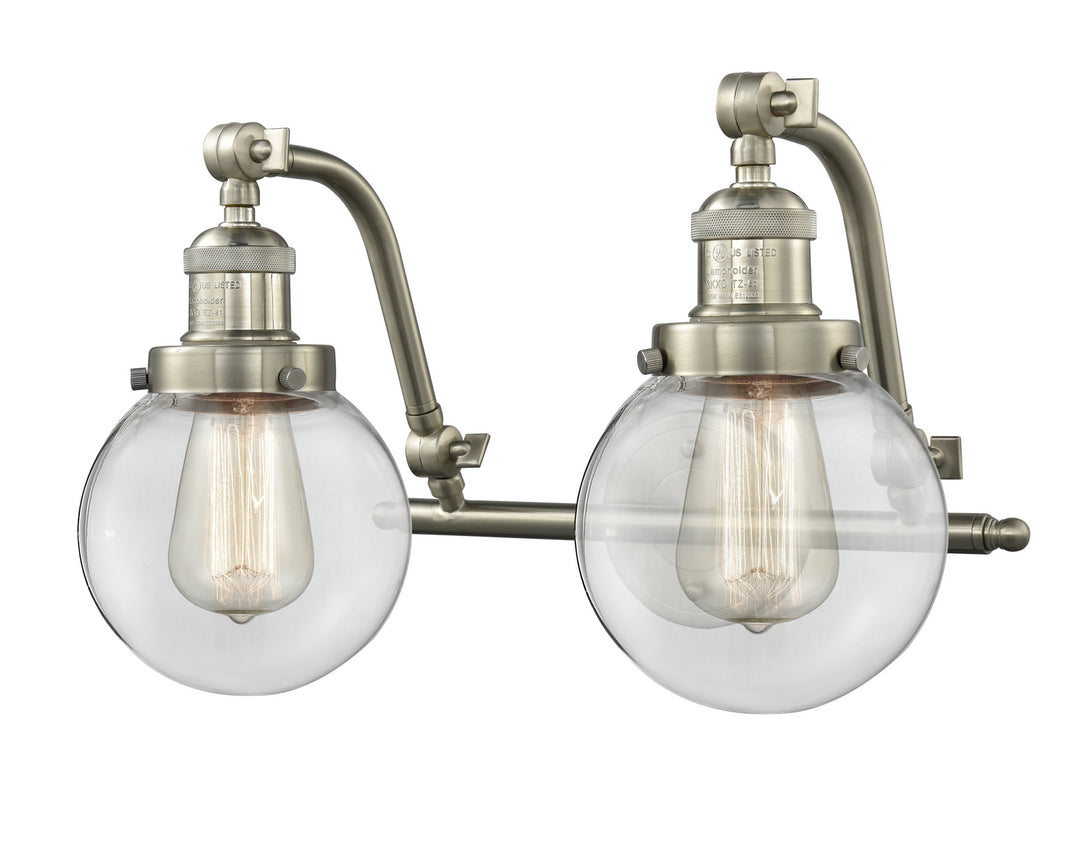 Innovations Franklin Restoration 515-2W-SN-G202-6-LED Bath Vanity Light 16 in. wide - Brushed Satin Nickel