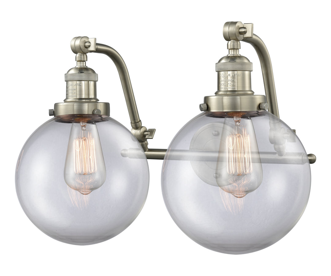 Innovations Franklin Restoration 515-2W-SN-G202-8-LED Bath Vanity Light 18 in. wide - Brushed Satin Nickel