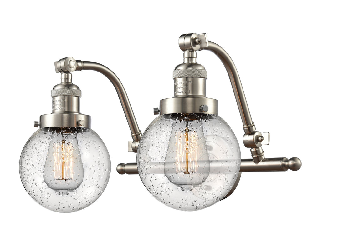 Innovations Franklin Restoration 515-2W-SN-G204-6-LED Bath Vanity Light 16 in. wide - Brushed Satin Nickel