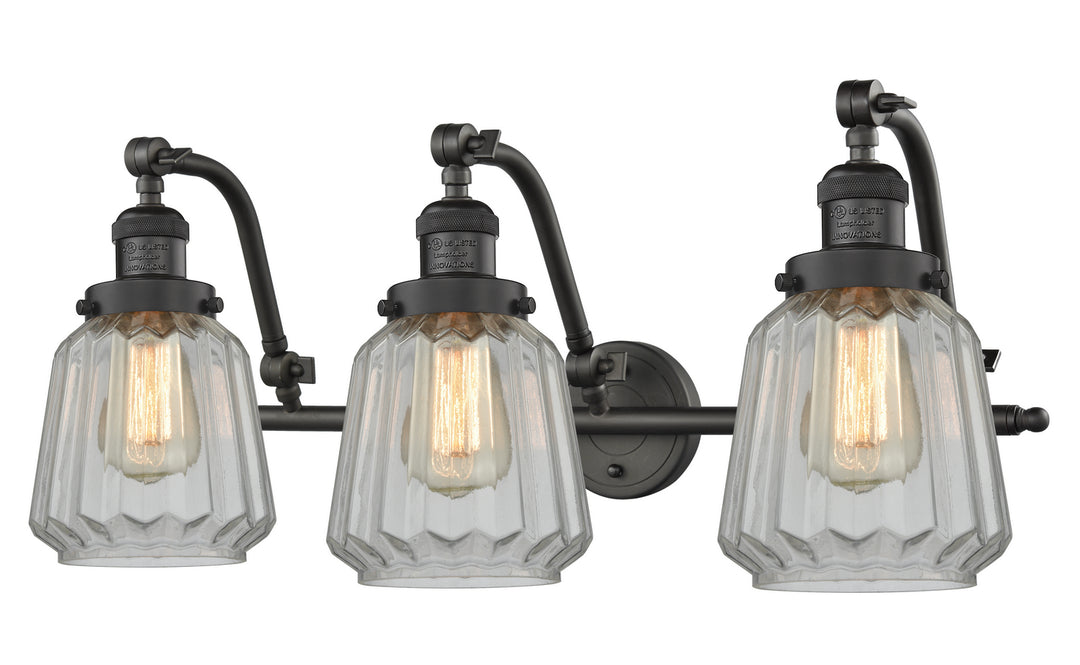 Innovations Franklin Restoration 515-3W-OB-G142 Bath Vanity Light 28 in. wide - Oil Rubbed Bronze