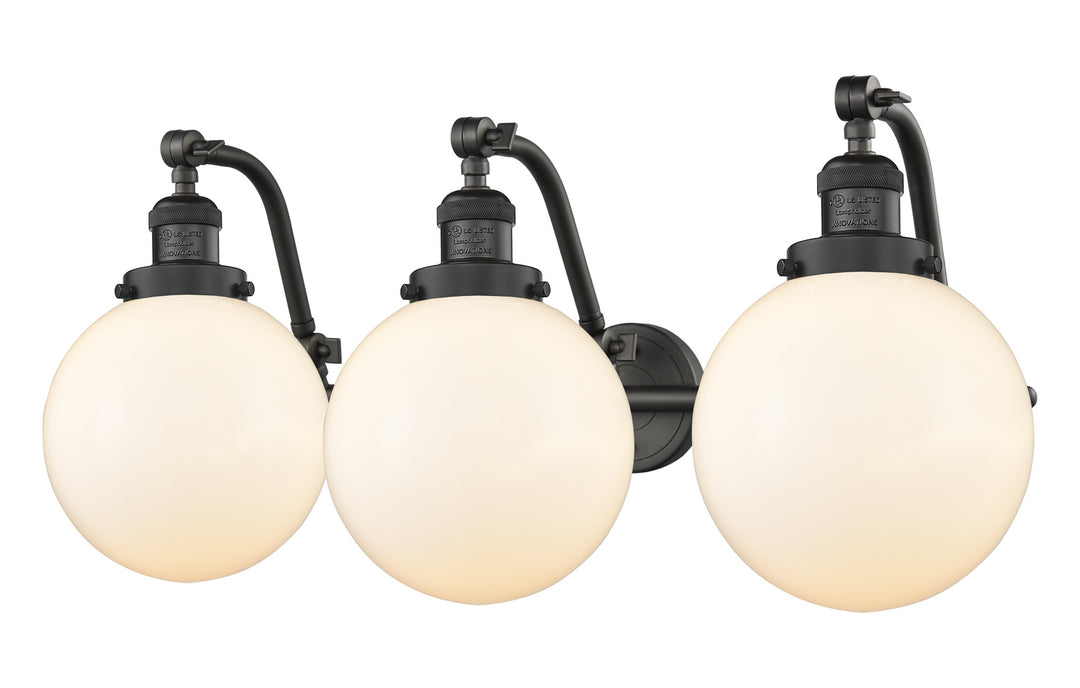 Innovations Franklin Restoration 515-3W-OB-G201-8-LED Bath Vanity Light 28 in. wide - Oil Rubbed Bronze