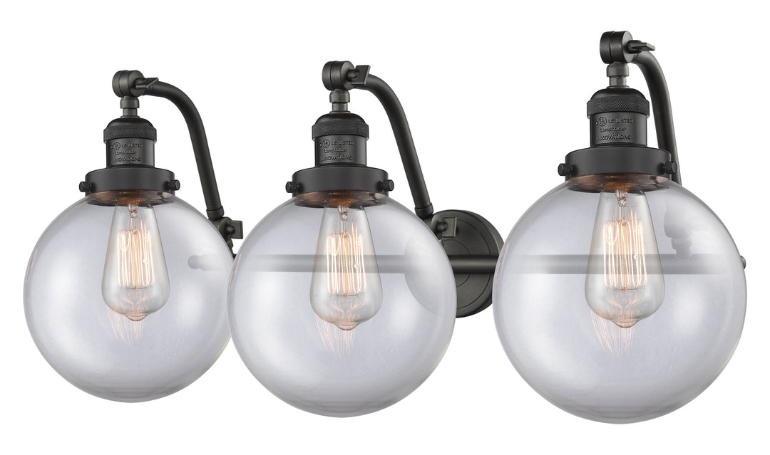 Innovations Franklin Restoration 515-3W-OB-G202-8-LED Bath Vanity Light 28 in. wide - Oil Rubbed Bronze