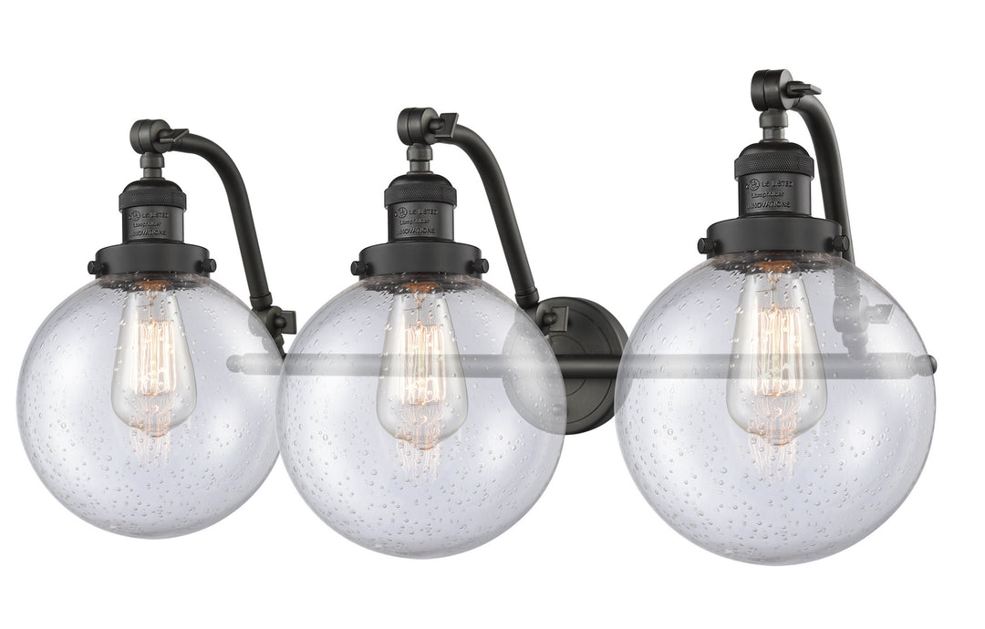 Innovations Franklin Restoration 515-3W-OB-G204-8-LED Bath Vanity Light 28 in. wide - Oil Rubbed Bronze
