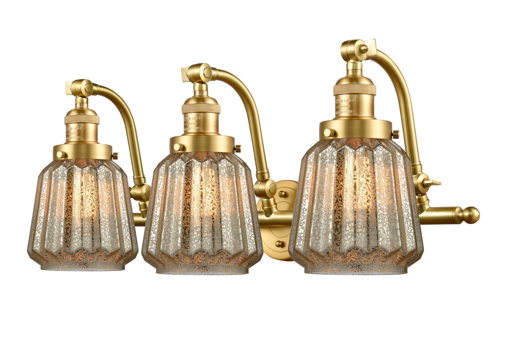 Innovations Franklin Restoration 515-3W-SG-G146 Bath Vanity Light 28 in. wide - Satin Gold