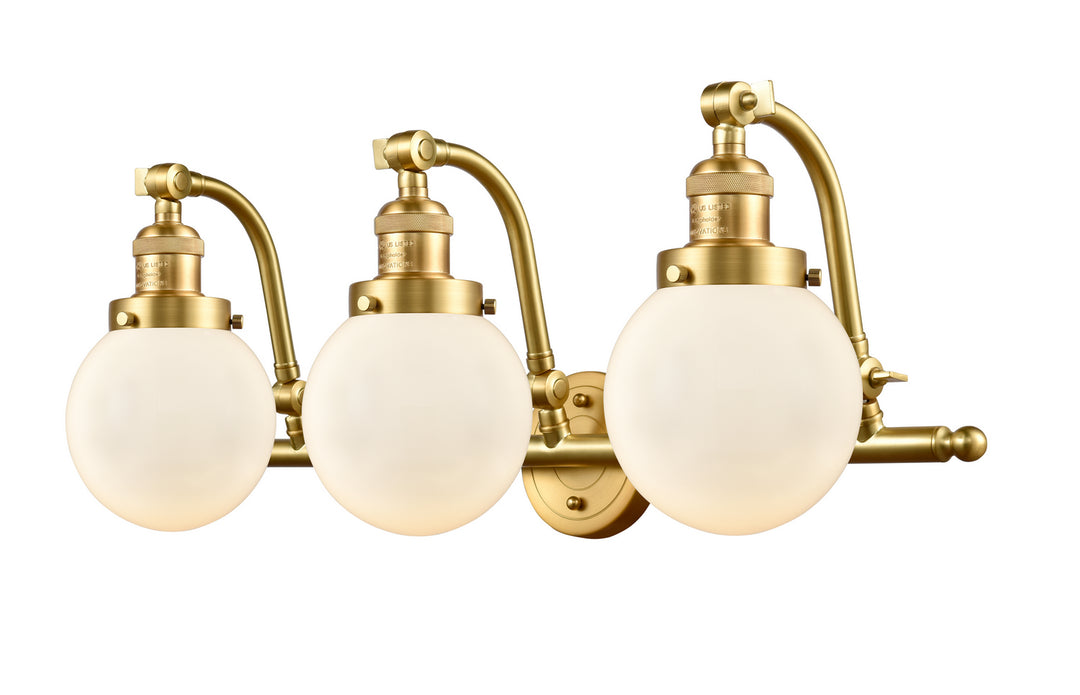 Innovations Franklin Restoration 515-3W-SG-G201-6 Bath Vanity Light 26 in. wide - Satin Gold
