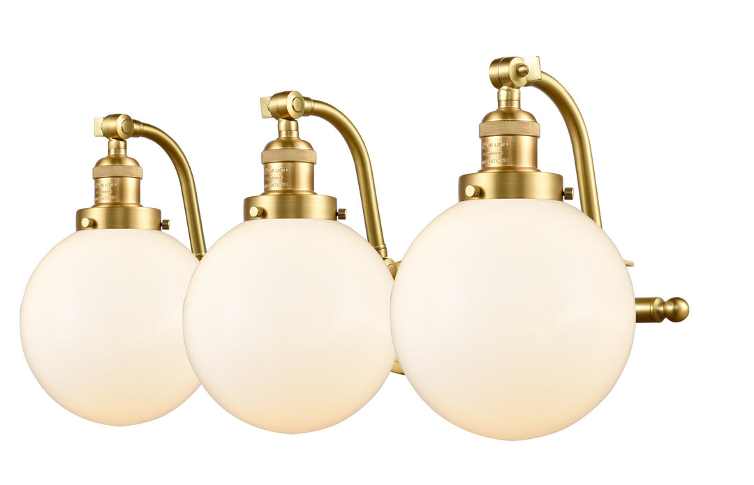 Innovations Franklin Restoration 515-3W-SG-G201-8-LED Bath Vanity Light 28 in. wide - Satin Gold