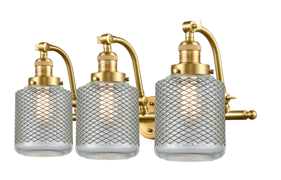 Innovations Franklin Restoration 515-3W-SG-G262 Bath Vanity Light 28 in. wide - Satin Gold