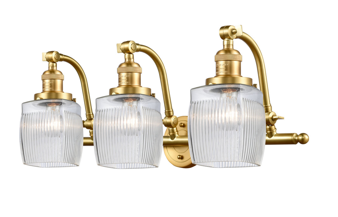 Innovations Franklin Restoration 515-3W-SG-G302 Bath Vanity Light 27 in. wide - Satin Gold