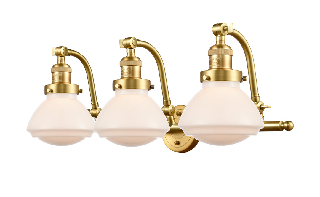 Innovations Franklin Restoration 515-3W-SG-G321 Bath Vanity Light 29 in. wide - Satin Gold