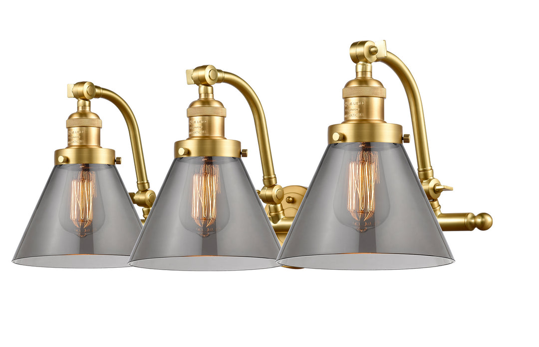 Innovations Franklin Restoration 515-3W-SG-G43 Bath Vanity Light 28 in. wide - Satin Gold