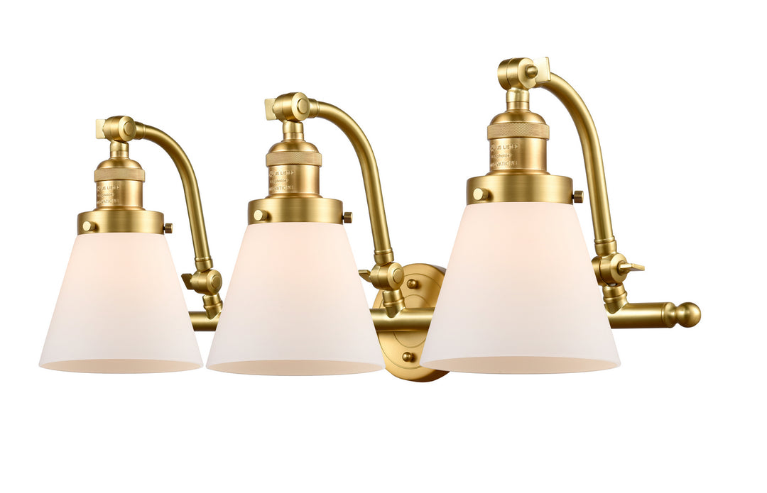 Innovations Franklin Restoration 515-3W-SG-G61 Bath Vanity Light 28 in. wide - Satin Gold