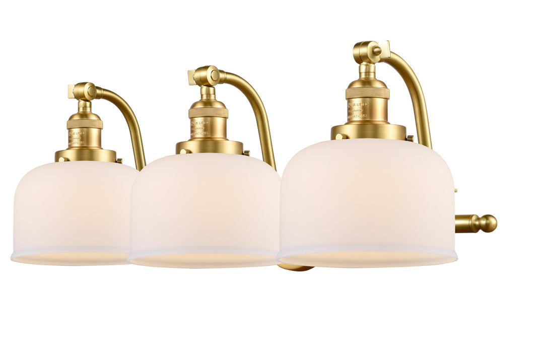 Innovations Franklin Restoration 515-3W-SG-G71 Bath Vanity Light 28 in. wide - Satin Gold