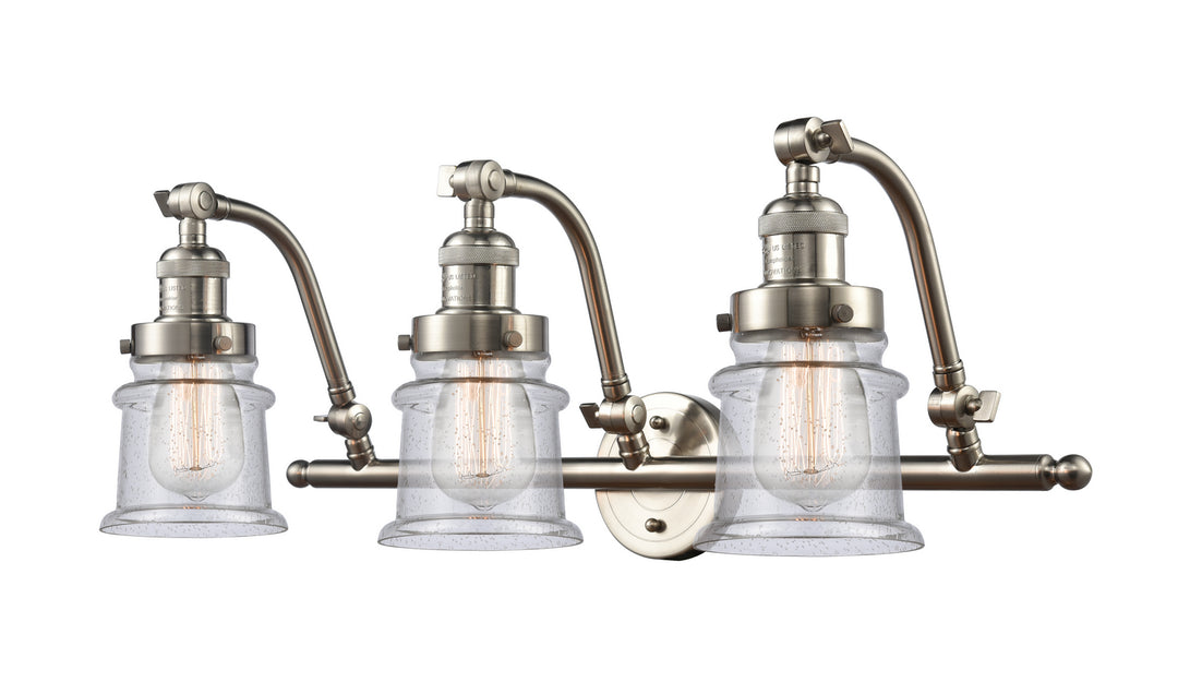 Innovations Franklin Restoration 515-3W-SN-G184S-LED Bath Vanity Light 28 in. wide - Brushed Satin Nickel