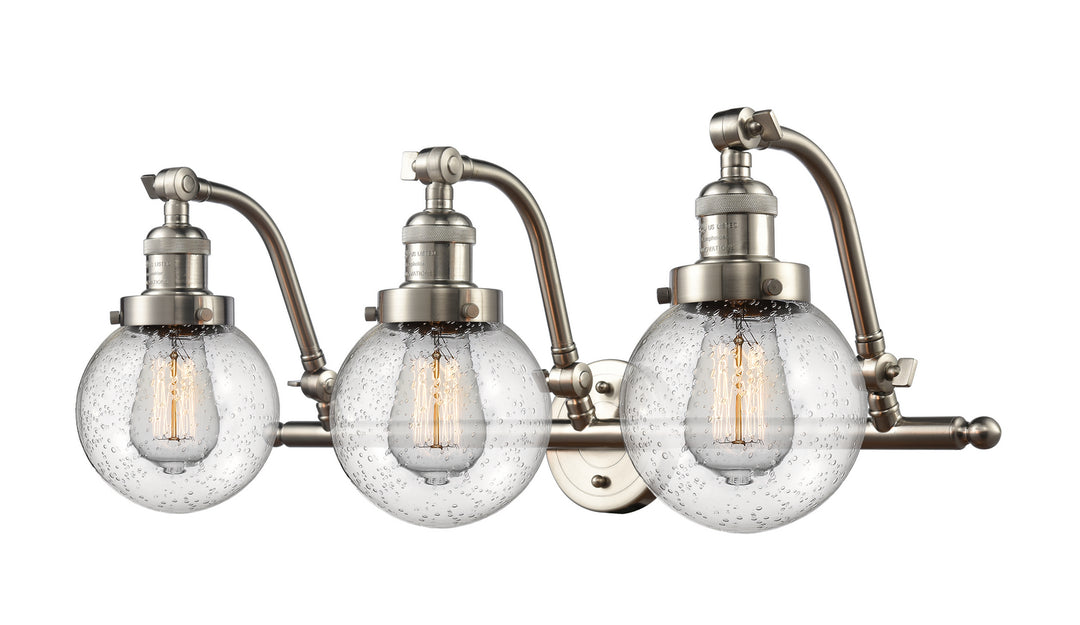Innovations Franklin Restoration 515-3W-SN-G204-6-LED Bath Vanity Light 26 in. wide - Brushed Satin Nickel