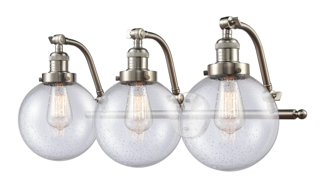 Innovations Franklin Restoration 515-3W-SN-G204-8-LED Bath Vanity Light 28 in. wide - Brushed Satin Nickel