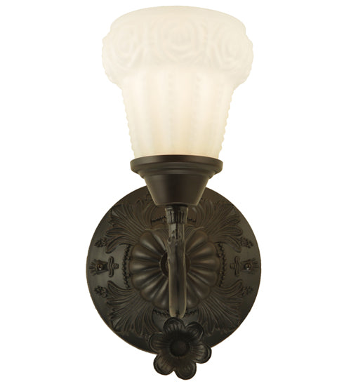 Meyda Tiffany White Puffy Rose 126018 Wall Light - Mahogany Bronze